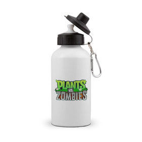 Бутылка спортивная с принтом Plants vs zombies в Тюмени, металл | емкость — 500 мл, в комплекте две пластиковые крышки и карабин для крепления | plants | zombies | игры