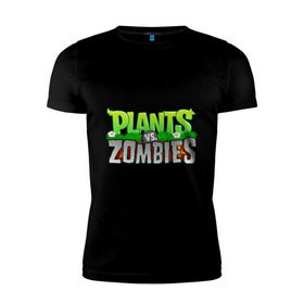 Мужская футболка премиум с принтом Plants vs zombies в Тюмени, 92% хлопок, 8% лайкра | приталенный силуэт, круглый вырез ворота, длина до линии бедра, короткий рукав | plants | zombies | игры