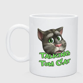 Кружка с принтом Talking Tom Cat в Тюмени, керамика | объем — 330 мл, диаметр — 80 мм. Принт наносится на бока кружки, можно сделать два разных изображения | говорящий кот том | игровые приложения | игры