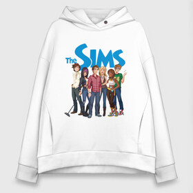 Женское худи Oversize хлопок с принтом The Sims heroes в Тюмени, френч-терри — 70% хлопок, 30% полиэстер. Мягкий теплый начес внутри —100% хлопок | боковые карманы, эластичные манжеты и нижняя кромка, капюшон на магнитной кнопке | Тематика изображения на принте: игры | компьютерные игры | симс | симы