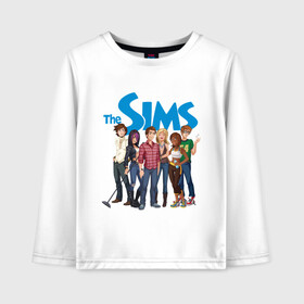Детский лонгслив хлопок с принтом The Sims heroes в Тюмени, 100% хлопок | круглый вырез горловины, полуприлегающий силуэт, длина до линии бедер | игры | компьютерные игры | симс | симы