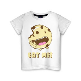 Детская футболка хлопок с принтом Eat me! I`m Cake! в Тюмени, 100% хлопок | круглый вырез горловины, полуприлегающий силуэт, длина до линии бедер | eat me | девушкам | для девушек | животные | мило | парные | пирожное | съешь меня
