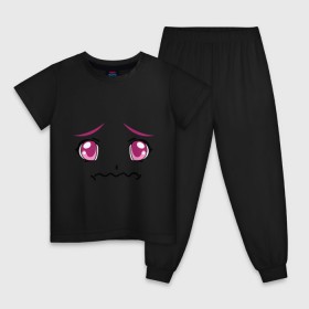 Детская пижама хлопок с принтом Розовые аниме глаза в Тюмени, 100% хлопок |  брюки и футболка прямого кроя, без карманов, на брюках мягкая резинка на поясе и по низу штанин
 | anime | аниме | взгляд | глаза | лицо | розовые глаза