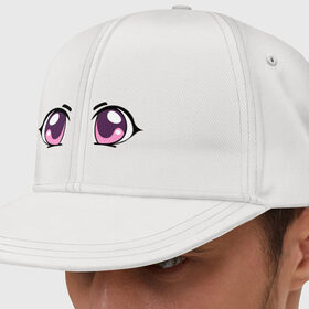Кепка снепбек с прямым козырьком с принтом Фиолетовые аниме глаза в Тюмени, хлопок 100% |  | anime | взгляд | лицо