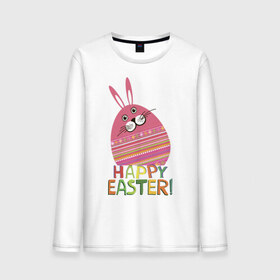 Мужской лонгслив хлопок с принтом Easter rabbit в Тюмени, 100% хлопок |  | happy easter | кролик | пасха | пасхальное яйцо | пасхальный кролик | счастливой пасхи