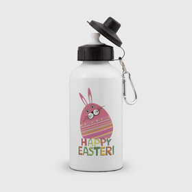 Бутылка спортивная с принтом Easter rabbit в Тюмени, металл | емкость — 500 мл, в комплекте две пластиковые крышки и карабин для крепления | happy easter | кролик | пасха | пасхальное яйцо | пасхальный кролик | счастливой пасхи