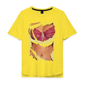 Мужская футболка хлопок Oversize с принтом Идеальный бюст в Тюмени, 100% хлопок | свободный крой, круглый ворот, “спинка” длиннее передней части | грудь | женское тело | подарок бабушке | подарок жене | тело