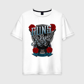 Женская футболка хлопок Oversize с принтом Guns n roses illustration в Тюмени, 100% хлопок | свободный крой, круглый ворот, спущенный рукав, длина до линии бедер
 | guns and roses | rock | ганс н роуз | музыка | рок