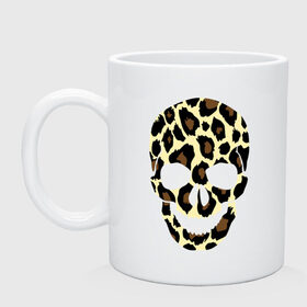 Кружка с принтом Skull leopard в Тюмени, керамика | объем — 330 мл, диаметр — 80 мм. Принт наносится на бока кружки, можно сделать два разных изображения | leo | skull | леопард | череп