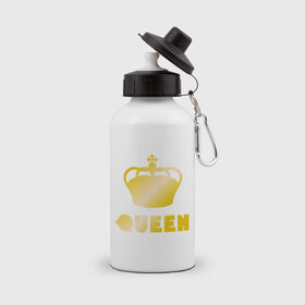Бутылка спортивная с принтом Queen crown в Тюмени, металл | емкость — 500 мл, в комплекте две пластиковые крышки и карабин для крепления | 