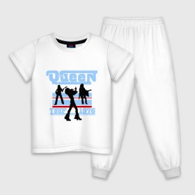 Детская пижама хлопок с принтом Queen tour в Тюмени, 100% хлопок |  брюки и футболка прямого кроя, без карманов, на брюках мягкая резинка на поясе и по низу штанин
 | freddie mercury | queen | классический рок | куин | рок группа | фредди меркьюри
