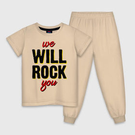 Детская пижама хлопок с принтом We will rock you! в Тюмени, 100% хлопок |  брюки и футболка прямого кроя, без карманов, на брюках мягкая резинка на поясе и по низу штанин
 | freddie mercury | queen | классический рок | куин | рок группа | фредди меркьюри