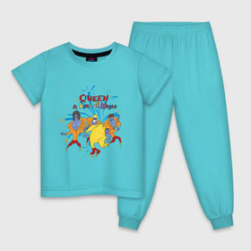 Детская пижама хлопок с принтом Queen A Kind of Magic в Тюмени, 100% хлопок |  брюки и футболка прямого кроя, без карманов, на брюках мягкая резинка на поясе и по низу штанин
 | freddie mercury | queen | классический рок | куин | рок группа | фредди меркьюри