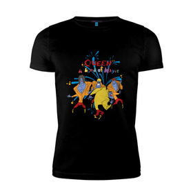 Мужская футболка премиум с принтом Queen A Kind of Magic в Тюмени, 92% хлопок, 8% лайкра | приталенный силуэт, круглый вырез ворота, длина до линии бедра, короткий рукав | freddie mercury | queen | классический рок | куин | рок группа | фредди меркьюри