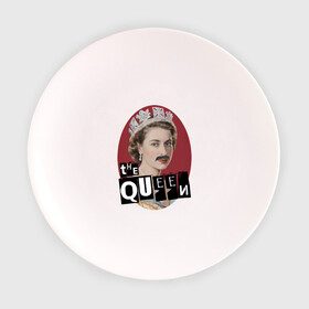 Тарелка с принтом The Queen в Тюмени, фарфор | диаметр - 210 мм
диаметр для нанесения принта - 120 мм | freddie mercury | queen | классический рок | куин | рок группа | фредди меркьюри