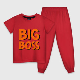 Детская пижама хлопок с принтом Big Boss в Тюмени, 100% хлопок |  брюки и футболка прямого кроя, без карманов, на брюках мягкая резинка на поясе и по низу штанин
 | big | big boss | boss | большой | большой босс | босс