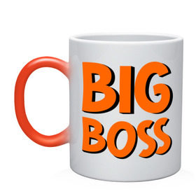Кружка хамелеон с принтом Big Boss в Тюмени, керамика | меняет цвет при нагревании, емкость 330 мл | big | big boss | boss | большой | большой босс | босс