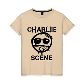 Женская футболка хлопок с принтом Charlie Scene (HU) в Тюмени, 100% хлопок | прямой крой, круглый вырез горловины, длина до линии бедер, слегка спущенное плечо | charlie | charlie scene | scene | панк | рок | чарли шин