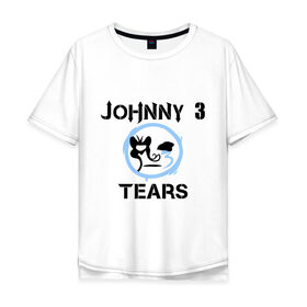 Мужская футболка хлопок Oversize с принтом Johnny 3 Tears (HU) в Тюмени, 100% хлопок | свободный крой, круглый ворот, “спинка” длиннее передней части | huhollywood undead | johnny 3 | johnny 3 tears | johnny tears | джони теарс 3