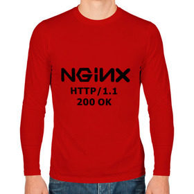 Мужской лонгслив хлопок с принтом nginx 200 OK в Тюмени, 100% хлопок |  | nginx | админам | администраторам | для админа | профессии | сервера | системным администраторам