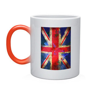 Кружка хамелеон с принтом Флаг Британии в цветах в Тюмени, керамика | меняет цвет при нагревании, емкость 330 мл | англия | британский флаг | великобритания | флаг великобритании