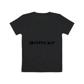 Детская футболка хлопок с принтом Banksy logo в Тюмени, 100% хлопок | круглый вырез горловины, полуприлегающий силуэт, длина до линии бедер | 