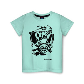 Детская футболка хлопок с принтом Противогаз. Бэнкси в Тюмени, 100% хлопок | круглый вырез горловины, полуприлегающий силуэт, длина до линии бедер | banksy | бенкси | бэнкси | графити | граффити | стрит арт | стритарт