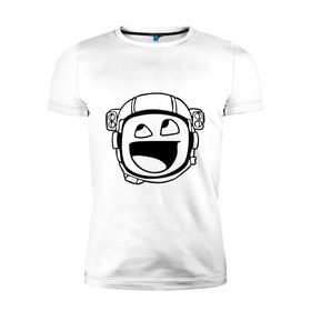 Мужская футболка премиум с принтом Аwesome fase космонавт в Тюмени, 92% хлопок, 8% лайкра | приталенный силуэт, круглый вырез ворота, длина до линии бедра, короткий рукав | mem | интернет приколы | космонавт | мем