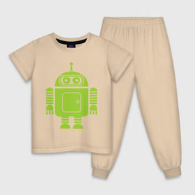Детская пижама хлопок с принтом Android-bender. в Тюмени, 100% хлопок |  брюки и футболка прямого кроя, без карманов, на брюках мягкая резинка на поясе и по низу штанин
 | Тематика изображения на принте: админам | андроид | бендер | мультик | мультфильм | ос | робот | футурама