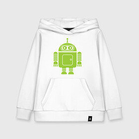 Детская толстовка хлопок с принтом Android-bender. в Тюмени, 100% хлопок | Круглый горловой вырез, эластичные манжеты, пояс, капюшен | админам | андроид | бендер | мультик | мультфильм | ос | робот | футурама