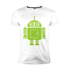 Мужская футболка премиум с принтом Android-bender. в Тюмени, 92% хлопок, 8% лайкра | приталенный силуэт, круглый вырез ворота, длина до линии бедра, короткий рукав | Тематика изображения на принте: админам | андроид | бендер | мультик | мультфильм | ос | робот | футурама