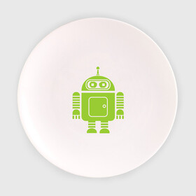 Тарелка с принтом Android-bender. в Тюмени, фарфор | диаметр - 210 мм
диаметр для нанесения принта - 120 мм | Тематика изображения на принте: админам | андроид | бендер | мультик | мультфильм | ос | робот | футурама