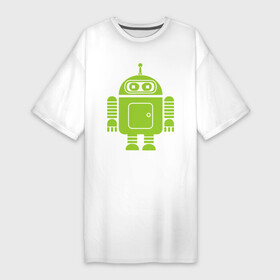 Платье-футболка хлопок с принтом Android bender. в Тюмени,  |  | админам | андроид | бендер | мультик | мультфильм | ос | робот | футурама