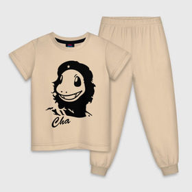 Детская пижама хлопок с принтом Команданте Чермандер в Тюмени, 100% хлопок |  брюки и футболка прямого кроя, без карманов, на брюках мягкая резинка на поясе и по низу штанин
 | че гевара
