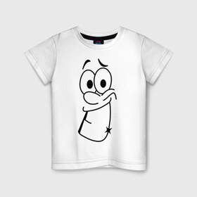 Детская футболка хлопок с принтом Улыбка на миллион в Тюмени, 100% хлопок | круглый вырез горловины, полуприлегающий силуэт, длина до линии бедер | зубы | лицо | настроение | позитив | радость | рожица | смайл | эмоции