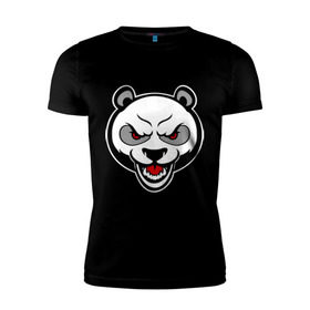 Мужская футболка премиум с принтом Angry panda - злая панда в Тюмени, 92% хлопок, 8% лайкра | приталенный силуэт, круглый вырез ворота, длина до линии бедра, короткий рукав | панда