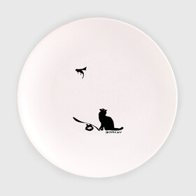 Тарелка с принтом Cat and supermouse (Banksy) в Тюмени, фарфор | диаметр - 210 мм
диаметр для нанесения принта - 120 мм | Тематика изображения на принте: бэнкси | граффити | киса | кот | котенок | котэ | кошка | мышка | супермышка