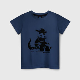Детская футболка хлопок с принтом Gangsta rat (Banksy) в Тюмени, 100% хлопок | круглый вырез горловины, полуприлегающий силуэт, длина до линии бедер | Тематика изображения на принте: бэнкси | гангстер | граффити | грызун | мышь | хомяк