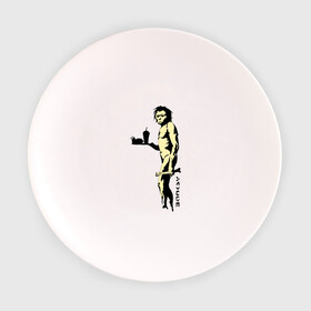 Тарелка 3D с принтом Древний человек Бэнкси в Тюмени, фарфор | диаметр - 210 мм
диаметр для нанесения принта - 120 мм | Тематика изображения на принте: бэнкси | граффити | неандерталец | примат