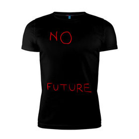 Мужская футболка премиум с принтом No future Banksy в Тюмени, 92% хлопок, 8% лайкра | приталенный силуэт, круглый вырез ворота, длина до линии бедра, короткий рукав | banksy | бэнкси | графити | граффити | стрит арт