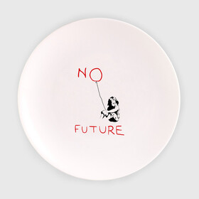 Тарелка 3D с принтом No future Banksy в Тюмени, фарфор | диаметр - 210 мм
диаметр для нанесения принта - 120 мм | Тематика изображения на принте: banksy | бэнкси | графити | граффити | стрит арт