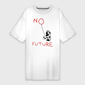 Платье-футболка хлопок с принтом No future Banksy в Тюмени,  |  | banksy | бэнкси | графити | граффити | стрит арт