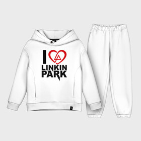 Детский костюм хлопок Oversize с принтом I love linkin park (Я люблю Linkin Park) в Тюмени,  |  | rock | линкин парк | музыкальная группа | рок группа | рок музыка