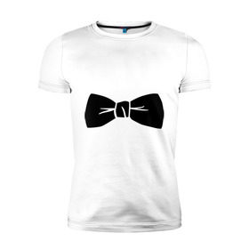 Мужская футболка премиум с принтом Галстук бабочка (PSY) в Тюмени, 92% хлопок, 8% лайкра | приталенный силуэт, круглый вырез ворота, длина до линии бедра, короткий рукав | gangnam style | гангнам стайл | костюм | одежда