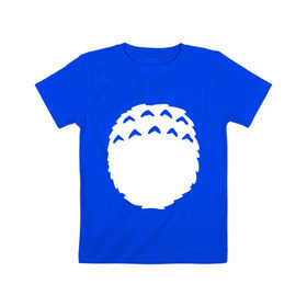 Детская футболка хлопок с принтом Тоторо грудь в Тюмени, 100% хлопок | круглый вырез горловины, полуприлегающий силуэт, длина до линии бедер | Тематика изображения на принте: anime | totoro | аниме | тоторо