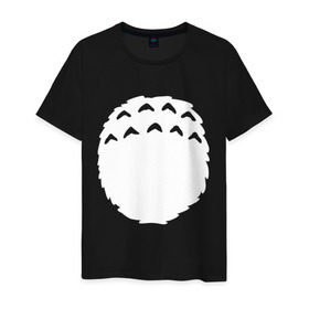 Мужская футболка хлопок с принтом Тоторо грудь в Тюмени, 100% хлопок | прямой крой, круглый вырез горловины, длина до линии бедер, слегка спущенное плечо. | anime | totoro | аниме | тоторо