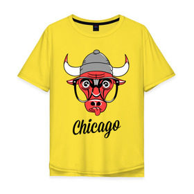Мужская футболка хлопок Oversize с принтом Chicago swag в Тюмени, 100% хлопок | свободный крой, круглый ворот, “спинка” длиннее передней части | chicago bulls | swag | swag style | буйвол | бык | одежда сваг | сваг | сваг стиль | свег | свог | свэг | чикаго | чикаго булз