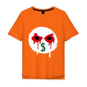 Мужская футболка хлопок Oversize с принтом J-Dog в Тюмени, 100% хлопок | свободный крой, круглый ворот, “спинка” длиннее передней части | hollywood undead | hu | j dog | джи дог | кровавые глаза | маска | маска с долларом