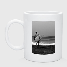 Кружка с принтом Surfingboy в Тюмени, керамика | объем — 330 мл, диаметр — 80 мм. Принт наносится на бока кружки, можно сделать два разных изображения | Тематика изображения на принте: летние | лето | море | на лето | океан | пляж | серфинг