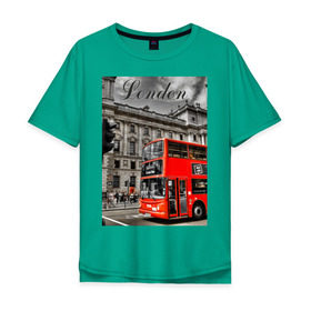 Мужская футболка хлопок Oversize с принтом Улицы Лондона в Тюмени, 100% хлопок | свободный крой, круглый ворот, “спинка” длиннее передней части | лондон